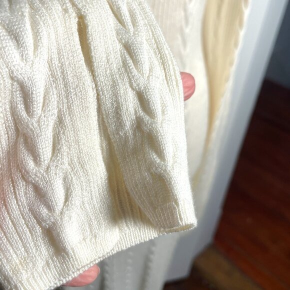 Abercrombie & Fitch Sweater Dress MT Medium Tall Cream Ivory Cable Knit - Picture 7 of 8